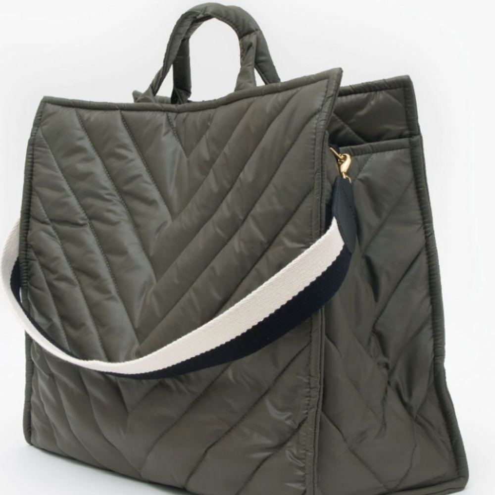 Clare V - Clare Viver - New Green Quilted Tote Bag W/Shoulder Strap. Rare!